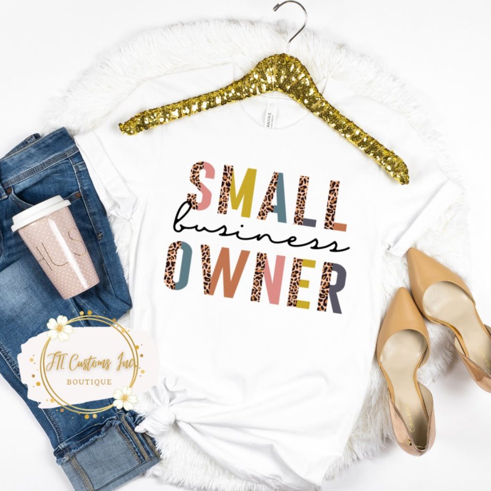 Small Business Owner Cheetah Print Tee